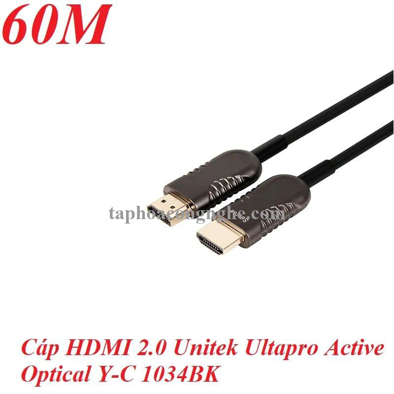Unitek 96618 Y-C1034BK 4k 60Hz chuẩn 2.0 60M Màu Xanh Lam Cáp Hdmi sợi quang Ultrapro 30096618